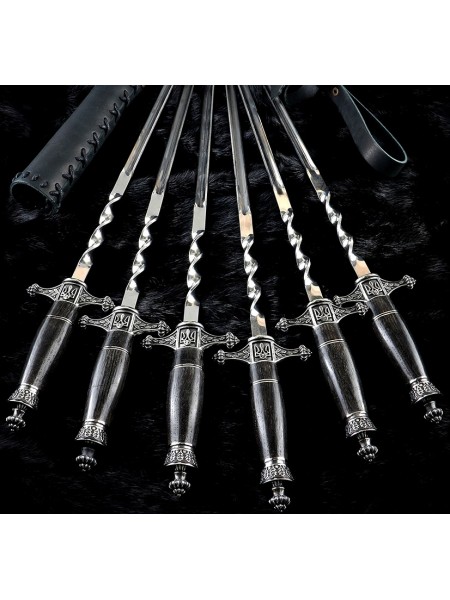 "Патріот" кинжальні, шампури в чохлі (дуб, біле)