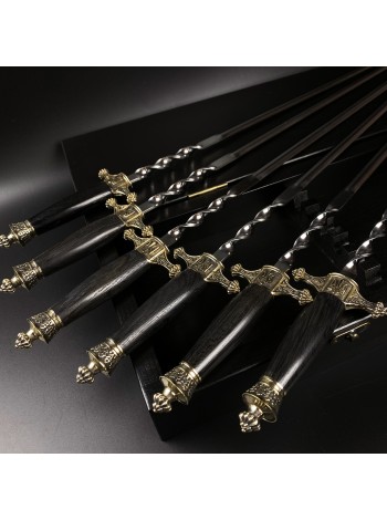 "Патріот" кинжальні, шампури в чохлі (дуб, латунь)