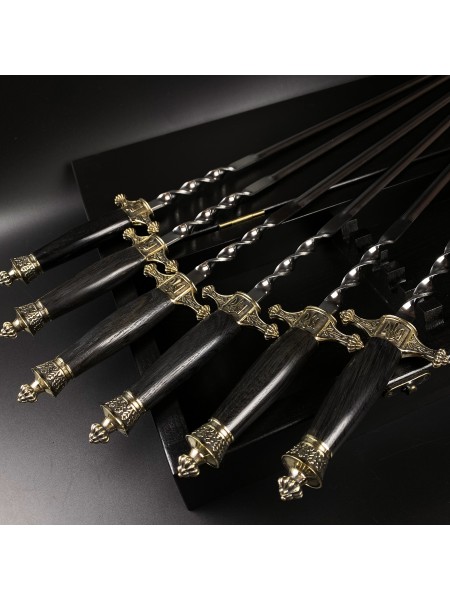 "Патріот" кинжальні, шампури в чохлі (дуб, латунь)