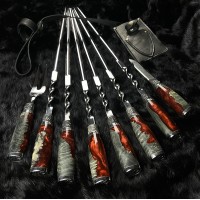 "Патріот" класичні, шампури + виделка + ніж в чохлі (черв./чор.)