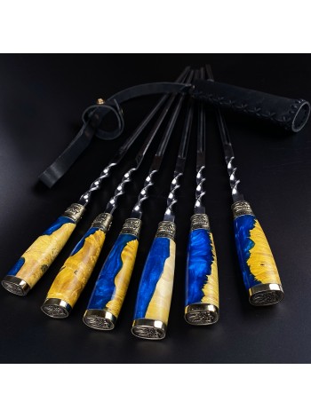 "Патріот" класичні, шампури в чохлі (жов./блак.)