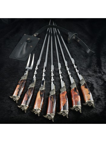 "Пірати" шампури з виделкою, набір у сагайдаку (№2)