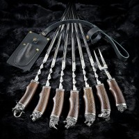 "Престиж" біла бронза, 6 шампурів з виделкою в сагайдаку