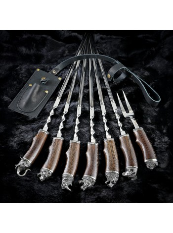 "Престиж" біла бронза, 6 шампурів з виделкою в сагайдаку